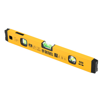 Уровень алюминиевый, магнит., фрезерованный, 3 глазка (1 зеркал.) 0,5 мм/м, 400 мм Denzel по ценам производителя в Уфе с доставкой по всей России