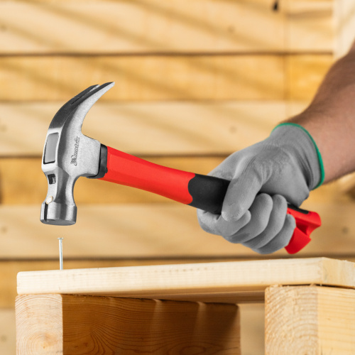 Молоток-гвоздодер optimal, 450 г, боек c магнитом, фибергласовая обрезиненная рукоятка Matrix по ценам производителя в Уфе с доставкой по всей России