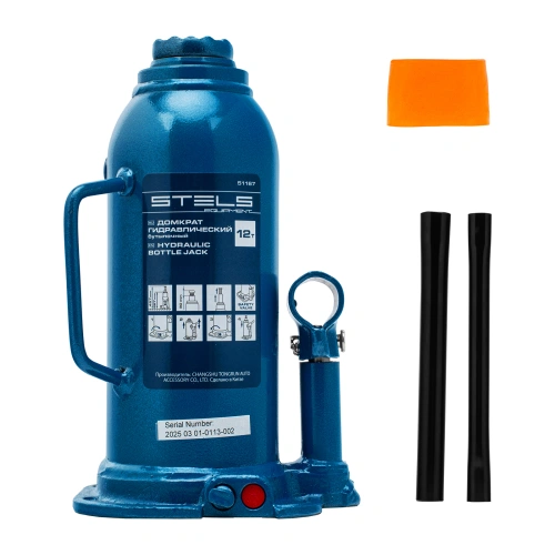 Домкрат гидравлический бутылочный, 12 т, h подъема 227-457 мм Stels по ценам производителя в Уфе с доставкой по всей России