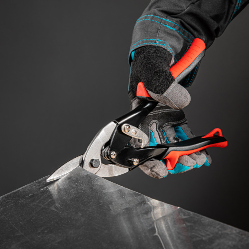 Ножницы по металлу, 250 мм, пряморежущие, для тонкого металла, обрезиненные рукоятки Matrix по ценам производителя в Уфе с доставкой по всей России