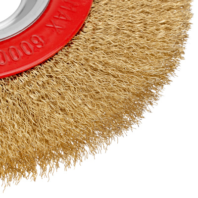 Щетка для точила, 175 мм, посадка 32 мм, плоская, латунированная витая проволока Matrix по ценам производителя в Уфе с доставкой по всей России