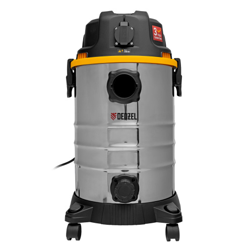 Пылесос строительный RVC30, 1400 Вт, бак 30 л, шланг 3 м, розетка с автосинхр. Denzel по ценам производителя в Уфе с доставкой по всей России