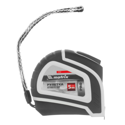 Рулетка Autostop,5 м х 25 мм,двухкомпонентный корпус,автоматическая фиксация,Pro Matrix по ценам производителя в Уфе с доставкой по всей России