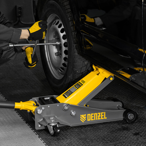 Домкрат гидравлический подкатной, 3 т, 125-470 мм, быстрый подъем, проф. Denzel по ценам производителя в Уфе с доставкой по всей России