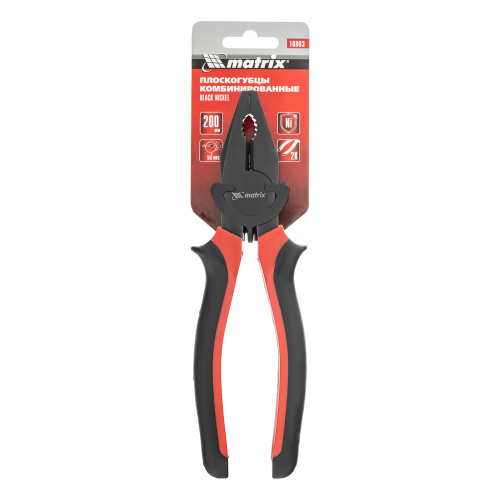 Плоскогубцы комбинированные Black Nickel, 200 мм, двухкомпонентные рукоятки Matrix по ценам производителя в Уфе с доставкой по всей России