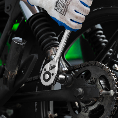 Ключ-трещотка 1/2", 45 зубьев, цельнометаллический, с быстрым сбросом, CrV, хром Сибртех по ценам производителя в Уфе с доставкой по всей России