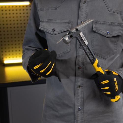 Молоток строительный 450 г, цельнокованый,боек с магнитом, двухкомп. обрезин. рук-ка Denzel по ценам производителя в Уфе с доставкой по всей России