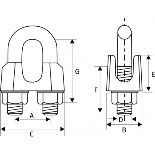 Зажим канатный DIN 1142, D = 8 мм по ценам производителя в Уфе с доставкой по всей России