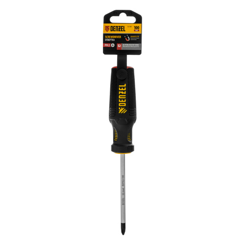 Отвертка, PH2х100 мм, S2, 3к рукоятка Denzel по ценам производителя в Уфе с доставкой по всей России