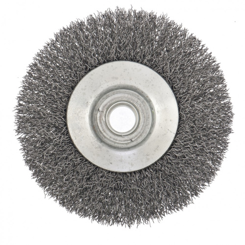 Щетка для УШМ, 100 мм, М14, "тарелка", витая проволока Сибртех по ценам производителя в Уфе с доставкой по всей России