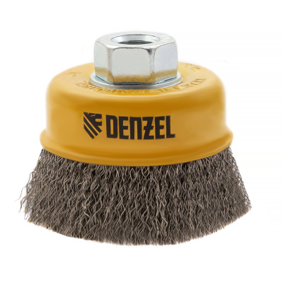 Щетка для УШМ, 75 мм, "Чашка", витая нержавеющая проволока 0.3 мм, М14 Denzel по ценам производителя в Уфе с доставкой по всей России