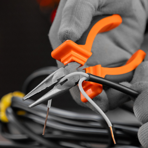 Длинногубцы прямые Comfort, 160 мм ,шлифованные, двухкомпонентные рукоятки Sparta по ценам производителя в Уфе с доставкой по всей России