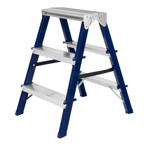 Стремянка двусторонняя 3 ступени, стальная, Сибртех по ценам производителя в Уфе с доставкой по всей России