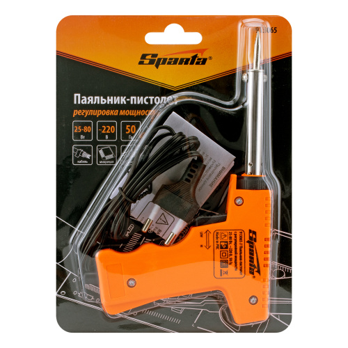 Паяльник-пистолет с регулировкой мощности 25-80 Вт, 220 В Sparta по ценам производителя в Уфе с доставкой по всей России