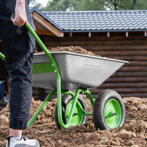 Тачка садовая, 2-х колесная, грузоподъемность 120 кг, объем 65 л Сибртех по ценам производителя в Уфе с доставкой по всей России