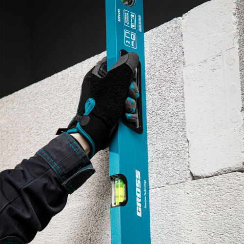 Уровень алюминиевый, 800 мм, усиленный с ударопрочными заглушками, рукоятки, 3 глазка Gross по ценам производителя в Уфе с доставкой по всей России