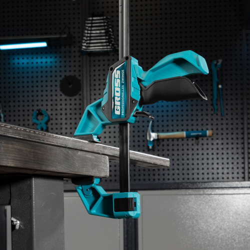 Струбцина реечная, быстрозажимная, пистолетного типа, пошаговый механизм, пластиковый корпус, 600мм Gross по ценам производителя в Уфе с доставкой по всей России