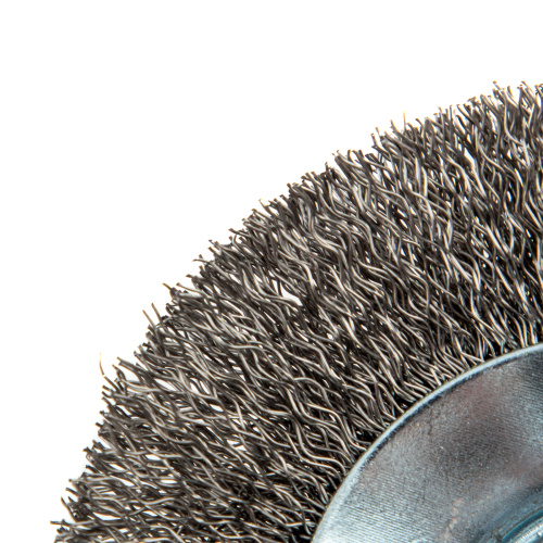 Щетка для УШМ, 100 мм, "Тарелка", витая нержавеющая проволока 0.3 мм, М14 Denzel по ценам производителя в Уфе с доставкой по всей России