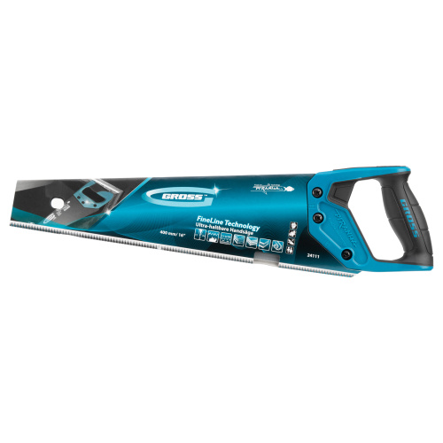 Ножовка по дереву "Piranha", 400 мм, 11-12 TPI, зуб-3D, каленый зуб, тефлоновое покрытие полотна, двухкомпонентная рукоятка Gross по ценам производителя в Уфе с доставкой по всей России