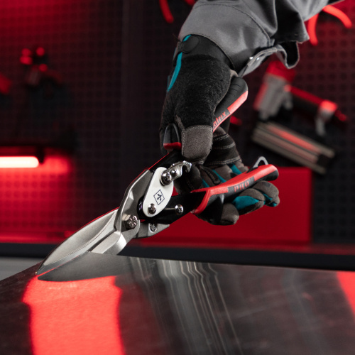 Ножницы по металлу, удлиненные, 290 мм, прямой рез, CrMo, двухкомпонентные обрезиненные рукоятки, PRO Matrix по ценам производителя в Уфе с доставкой по всей России