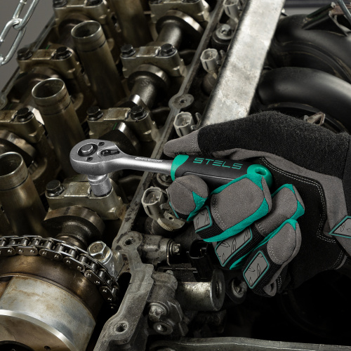 Набор инструментов, 1/2", 1/4", CrV, пластиковый кейс 76 предметов Stels по ценам производителя в Уфе с доставкой по всей России