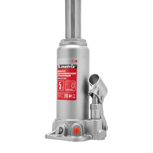 Домкрат гидравлический бутылочный, 5 т, высота подъема 216-413 мм, в пластиковый кейсе Matrix по ценам производителя в Уфе с доставкой по всей России