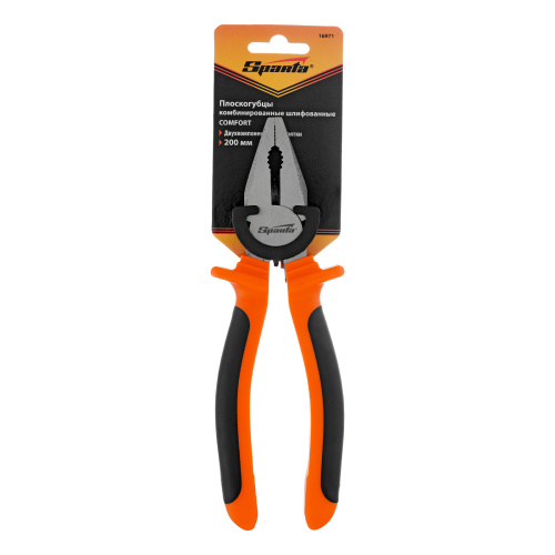 Плоскогубцы комбинированные Comfort, 200 мм, шлифованные, двухкомпонентные рукоятки Sparta по ценам производителя в Уфе с доставкой по всей России