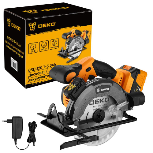 Дисковая (циркулярная) пила аккумуляторная DEKO CSDU20, 20В, 165мм, 1x5.0Ач по ценам производителя в Уфе с доставкой по всей России