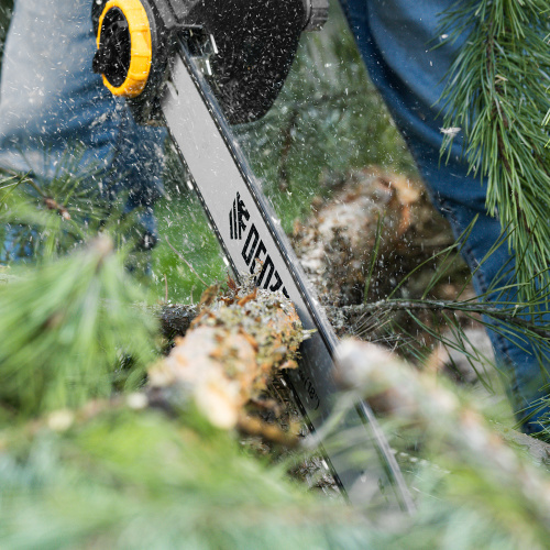 Пила цепная электрическая EDS-2200, 2.2 кВт,продольная, шина 45 см, шаг 3/8, паз 1.3 мм, 62 звена Denzel по ценам производителя в Уфе с доставкой по всей России