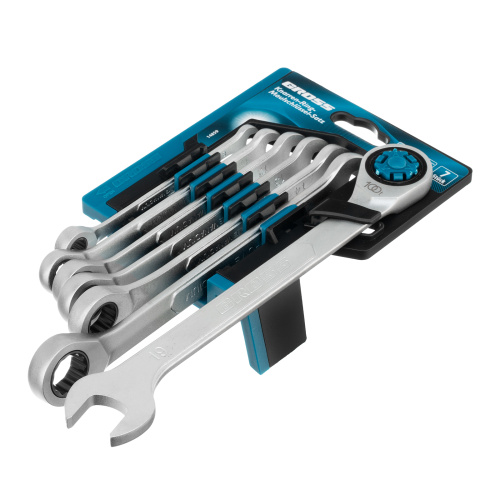 Набор ключей комбинированных трещоточных, количество зубьев 100, СRV, 7 шт, 8-19 мм Gross по ценам производителя в Уфе с доставкой по всей России