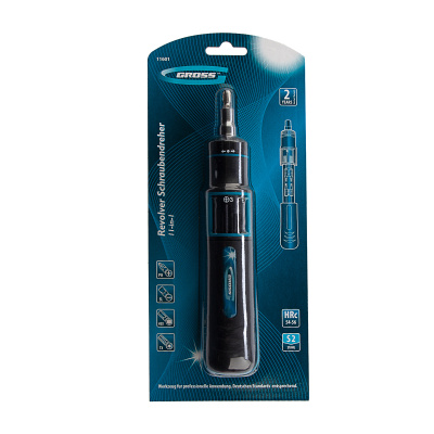 Отвертка реверсивная с револьверным механизмом, 11 шт, сталь S2 Gross по ценам производителя в Уфе с доставкой по всей России