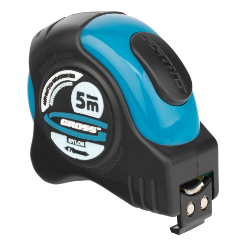 Рулетка "Schlagfest",5 м x 19 мм,магнитный обрезиненный зацеп,двусторонняя шкала,Нейлоновое покрытие,автоматическая фиксация Gross по ценам производителя в Уфе с доставкой по всей России