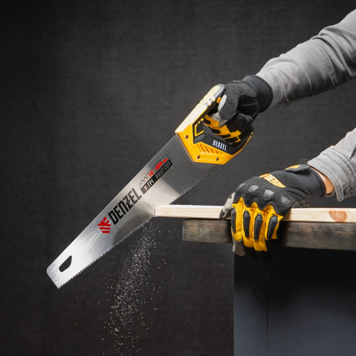 Ножовка по дереву, 400 мм, 9 TPI, зуб 3D, двухкомпонентная рукоятка Denzel по ценам производителя в Уфе с доставкой по всей России