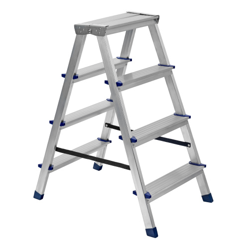 Стремянка двусторонняя 4 ступени, алюминиевая, Сибртех по ценам производителя в Уфе с доставкой по всей России