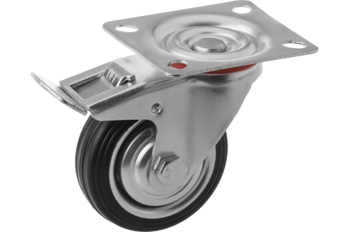 Колесо поворотное резина SCb 97 85 мм с тормозом (F) по ценам производителя в Уфе с доставкой по всей России