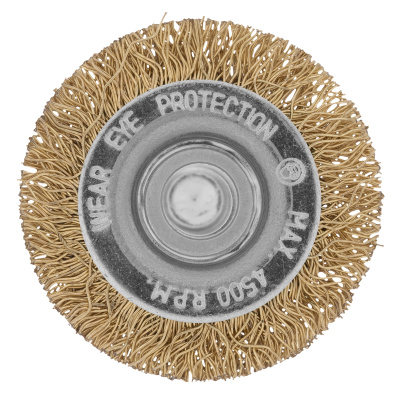Щетка для дрели, 40 мм, плоская со шпилькой, латунированная витая проволока Matrix по ценам производителя в Уфе с доставкой по всей России