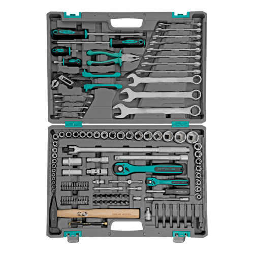 Набор инструментов, 1/4", 1/2", Cr-V, S2, усиленный кейс, 119 предметов Stels по ценам производителя в Уфе с доставкой по всей России