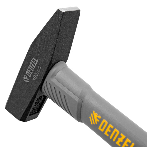 Молоток слесарный, 400 г, кованый, фибергласовая рукоятка c TPR покрытием Denzel по ценам производителя в Уфе с доставкой по всей России