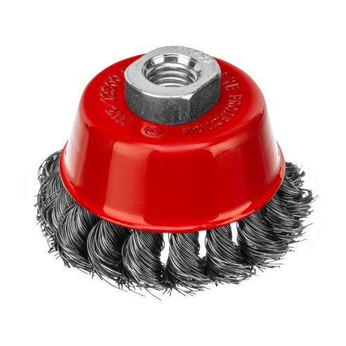 Щетка для УШМ, 75 мм, М14, "чашка", крученая проволока 0.35 мм Matrix по ценам производителя в Уфе с доставкой по всей России