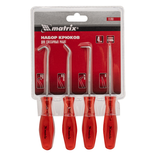 Набор крюков для слесарных работ, 4 шт Matrix по ценам производителя в Уфе с доставкой по всей России