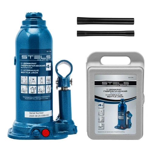 Домкрат гидравлический бутылочный, 4 т, h подъема 188-363 мм, в пластиковом кейсе Stels по ценам производителя в Уфе с доставкой по всей России