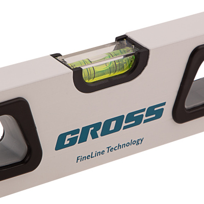 Уровень алюминиевый, 600 мм, усиленный, рукоятки, фрезерованный, 3 глазка, магнитный Gross по ценам производителя в Уфе с доставкой по всей России