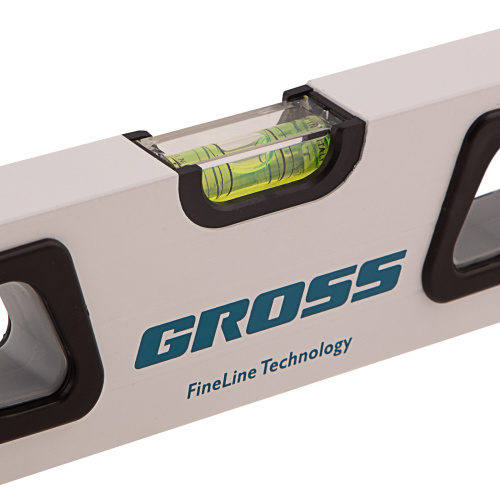 Уровень алюминиевый, 600 мм, усиленный, рукоятки, фрезерованный, 3 глазка, магнитный Gross по ценам производителя в Уфе с доставкой по всей России