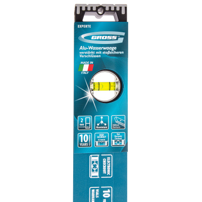 Уровень алюминиевый, 1200 мм, усиленный с ударопрочными заглушками, рукоятки, 3 глазка Gross по ценам производителя в Уфе с доставкой по всей России