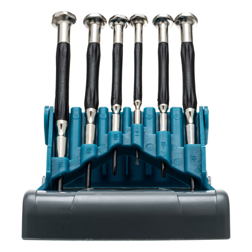 Набор отверток для точной механики, CrMo, металлические обрезиненные рукоятки, 6 шт, бокс трансформер Gross по ценам производителя в Уфе с доставкой по всей России