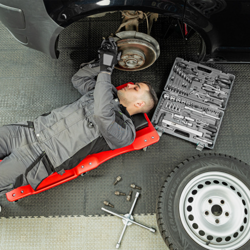 Лежак ремонтный на шести колесах, 1000 х 475 х 128 мм, пластиковый Matrix по ценам производителя в Уфе с доставкой по всей России