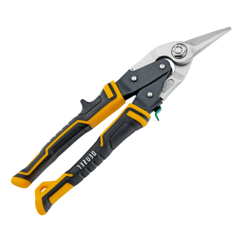 Ножницы по металлу, 270 мм, прямой и правый рез, сталь-СrMo, трехкомпонентные рукоятки Denzel по ценам производителя в Уфе с доставкой по всей России