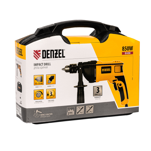 Дрель ударная ID-850, 850 Вт, 0-3000 об/мин, 48000 уд/мин Denzel по ценам производителя в Уфе с доставкой по всей России