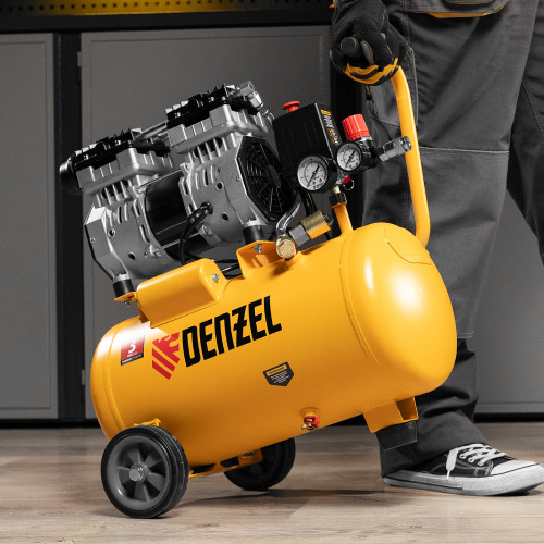 Компрессор DLS950/24 безмаслянный малошумный 950 Вт, 165 л/мин, ресивер 24 л Denzel по ценам производителя в Уфе с доставкой по всей России