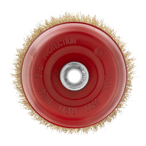 Щетка для УШМ, 150 мм, М14, "чашка", латунированная витая проволока Matrix по ценам производителя в Уфе с доставкой по всей России